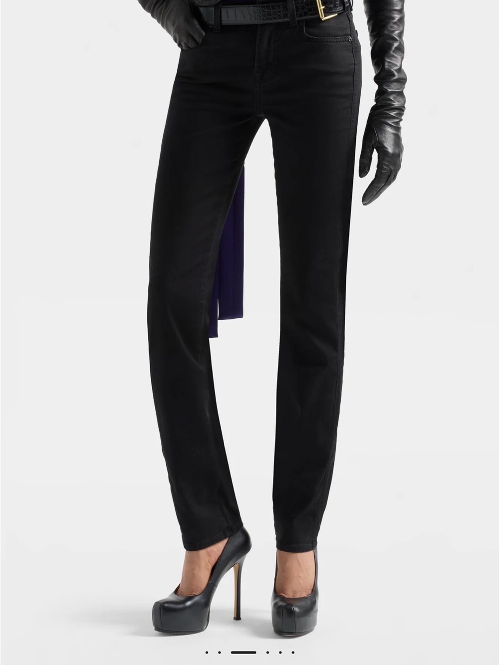 7 For All Mankind Black Kimmie Straight in Blair Jeans